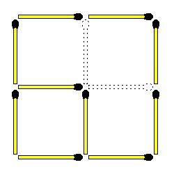 5 to 2 squares matchsticks puzzle answer