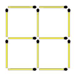 5 to 2 squares matchsticks puzzle