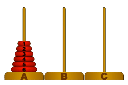 towers of hanoi 6 disks