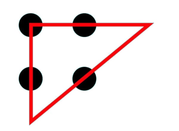4 dots 3 lines puzzle solution